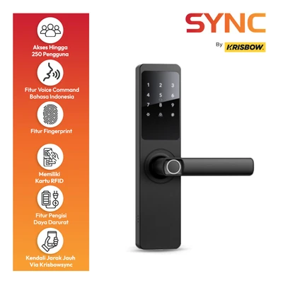 Gambar Krisbow Sync Smart Digital Door Lock Nexon - Hitam