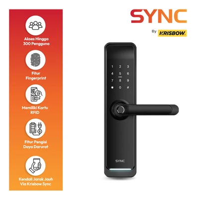 Gambar Krisbow Sync Smart Digital Door Lock Mortise Prime - Hitam
