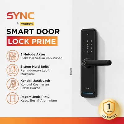 Gambar Krisbow Sync Smart Digital Door Lock Mortise Prime - Hitam