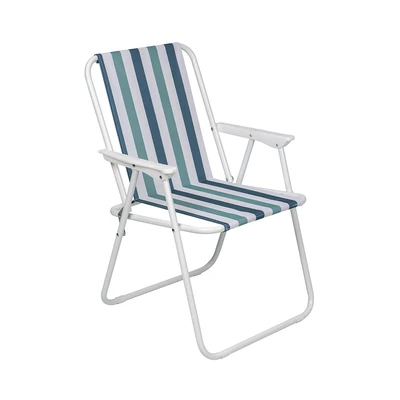 Gambar Soleil Kursi Teras Lipat Spring Fabric Stripe - Biru