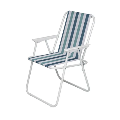 Gambar Soleil Kursi Teras Lipat Spring Fabric Stripe - Biru