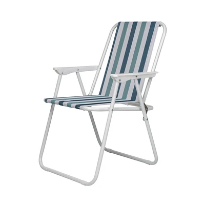 Gambar Soleil Kursi Teras Lipat Spring Fabric Stripe - Biru