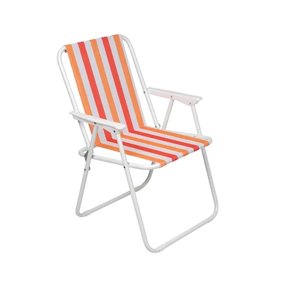 Gambar Soleil Kursi Teras Lipat Spring Fabric Stripe - Oranye