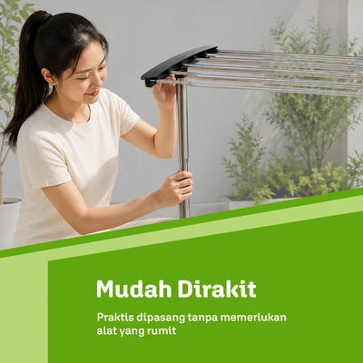 Gambar Stora Jemuran Handuk Stainless Steel 79x35x84 cm - Hitam