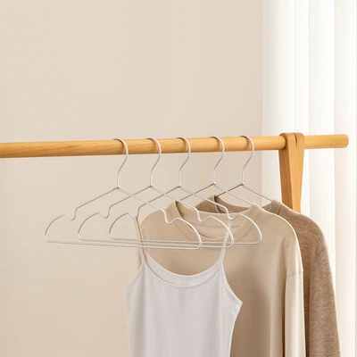 Gambar Stora Hanger Baju Basic Aluminium Notch 41 cm Set 5 pcs - Silver