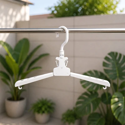 Gambar Stora Hanger Baju Portabel Plastik 38 cm Set 2 pcs - Putih
