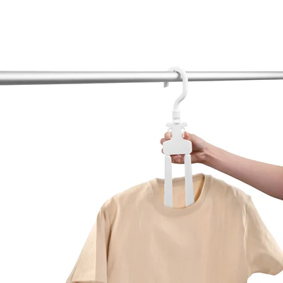 Gambar Stora Hanger Baju Portabel Plastik 38 cm Set 2 pcs - Putih