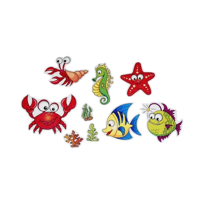 Gambar Maxbuilt Ocean Stiker Kamar Mandi Anti Slip Set 9 pcs - Mix