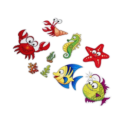 Gambar Maxbuilt Ocean Stiker Kamar Mandi Anti Slip Set 9 pcs - Mix