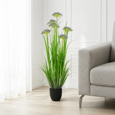 Gambar Informa Tanaman Artifisial Angelica Grass 28x28x120 cm - Hijau/Ungu