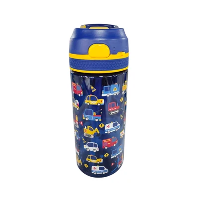 Gambar Tusslr Botol Minum Tumbler Anak Plastik Vehicle 500 ml - Biru