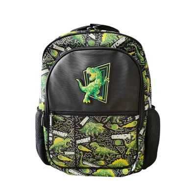 Gambar Tusslr Tas Ransel Anak Dinosaur - Hitam/Hijau