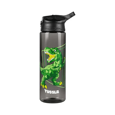 Gambar Tusslr Botol Minum Tumbler Anak Plastik Dinosaur 700 ml - Hitam/Hijau