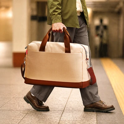 Gambar Azko Terra Essentials Tas Duffle Medium - Krem/Cokelat