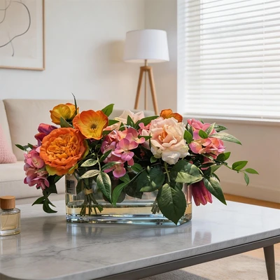 Gambar Forhom Bunga Artifisial Serene Living Centerpiece Dengan Pot 45x15x20 cm - Mix