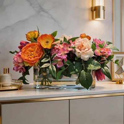 Gambar Forhom Bunga Artifisial Serene Living Centerpiece Dengan Pot 45x15x20 cm - Mix