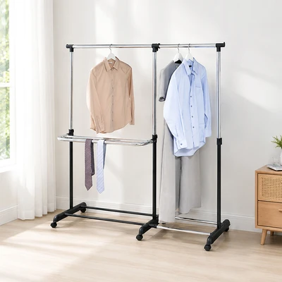 Gambar Stora Gantungan Pakaian Extendable - Hitam/Chrome