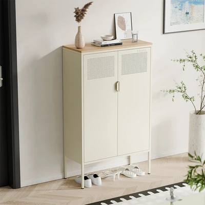 Gambar Stora Calma Wood Kabinet Sepatu 2 Pintu - Krem Beige