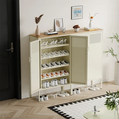 Gambar Stora Calma Wood Kabinet Sepatu 2 Pintu - Krem Beige