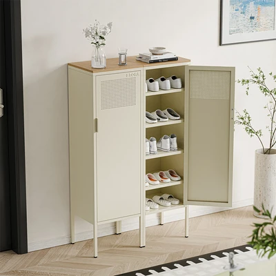 Gambar Stora Calma Wood Kabinet Sepatu - Krem Beige