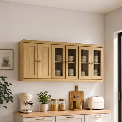 Gambar Informa Prosmont Kabinet Dinding Dapur - Abu-Abu Taupe/Cokelat Oak