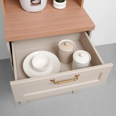 Gambar Informa Prosmont Kabinet Dapur Tall - Abu-Abu Taupe/Cokelat Oak