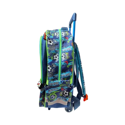 Gambar Kiddy Star Tas Ransel Troli Anak Soccer - Biru