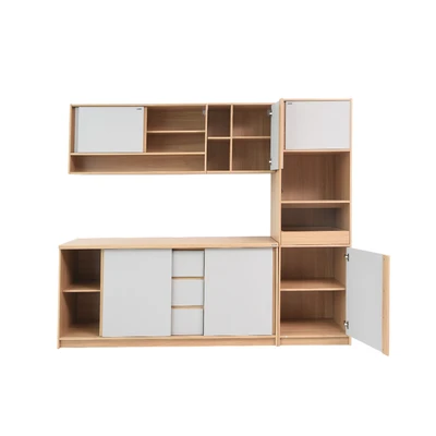 Gambar Informa Palma Kitchen Set Dengan Tall Cabinet - Cokelat/Abu-Abu Taupe