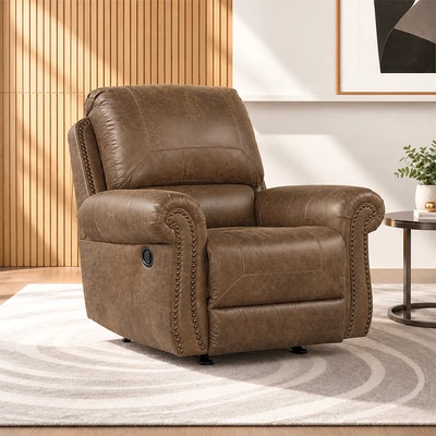 Gambar Ashley Larkinhurst-2 Sofa Manual Recliner Kulit 1 Seater - Cokelat Earth