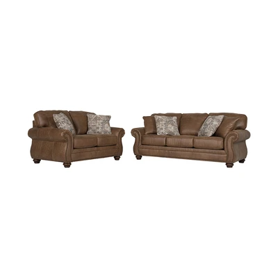 Gambar Ashley Larkinhurst II Sofa Kulit 3 Seater - Cokelat Earth