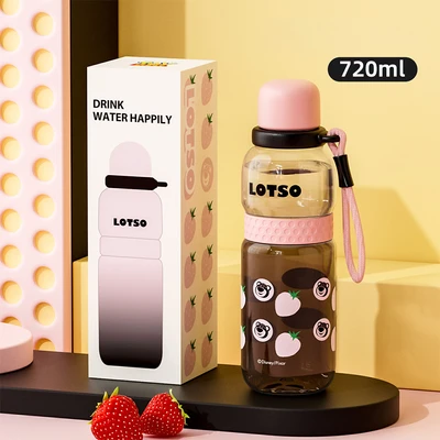 Gambar Unimass Botol Minum Anak Tritan Two Drink Lotso 720 ml - Hitam/Pink