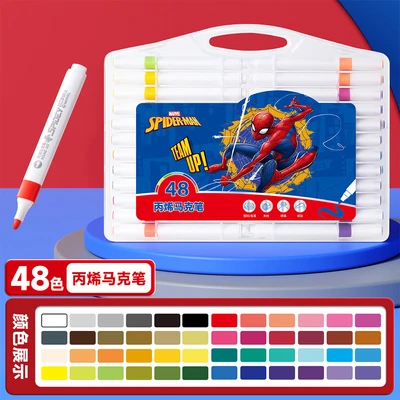 Gambar Unimass Spidol Akrilik 48 Warna Spiderman - Mix