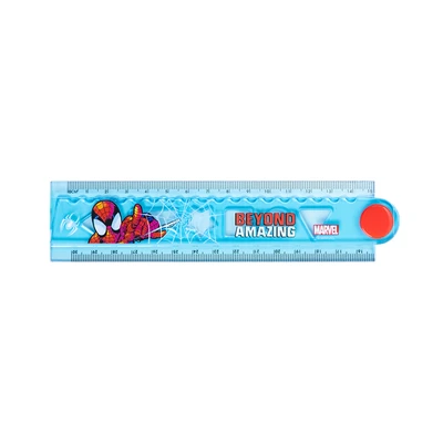 Gambar Unimass Penggaris Plastik Lipat 30 Cm Spiderman - Biru