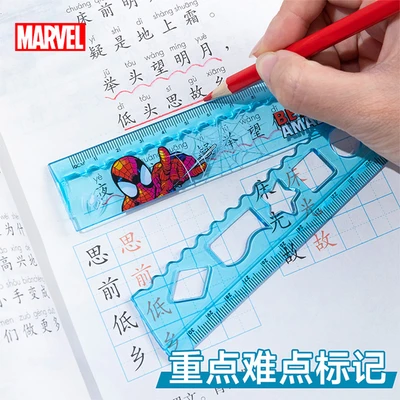Gambar Unimass Penggaris Plastik Lipat 30 Cm Spiderman - Biru
