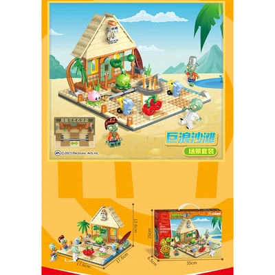 Gambar Bricks Kingdom Diy Blocks Plants Vs. Zombies Set 296 Pcs - Mix