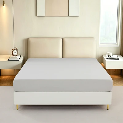 Gambar Informa 120-140x200 cm Seprai Fitted Stretchy - Abu-Abu