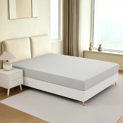 Gambar Informa 120-140x200 cm Seprai Fitted Stretchy - Abu-Abu