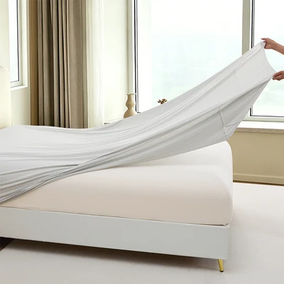 Gambar Informa 120-140x200 cm Seprai Fitted Stretchy - Abu-Abu