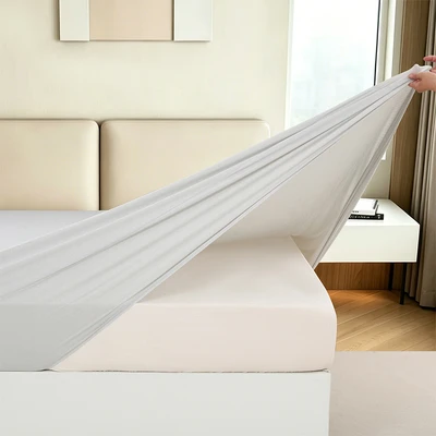 Gambar Informa 120-140x200 cm Seprai Fitted Stretchy - Abu-Abu