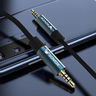 Gambar Sovox Kabel AUX 3.5 mm To 3.5 mm 1.5 Meter - Hitam