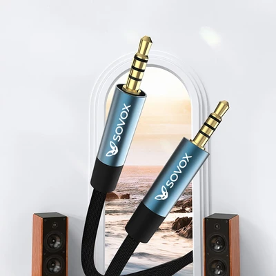 Gambar Sovox Kabel AUX 3.5 mm To 3.5 mm 1.5 Meter - Hitam