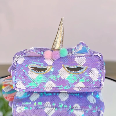 Gambar Kiddy Star Tempat Pensil Sequin Unicorn - Ungu
