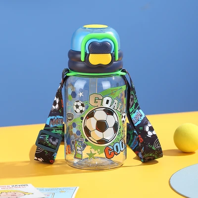 Gambar Kiddy Star Botol Minum Anak Tritan Dengan Sedotan Soccer 600 ml - Mix