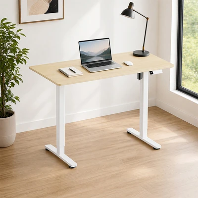 Gambar Odi Meja Kantor Adjustable Ergonomic - Putih Oak