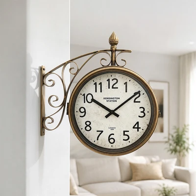 Gambar Informa Jam Dinding 2 Sisi 37x11x37 cm - Gold