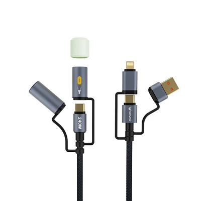 Gambar Sovox Kabel Charger 6-in-1 240 Watt 1.2 Meter - Hitam