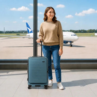 Gambar Luggo Frontier Koper PC TSA Lock Expandable 24 Inch - Biru