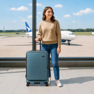Gambar Luggo Frontier Koper PC TSA Lock Expandable 28 Inch - Biru