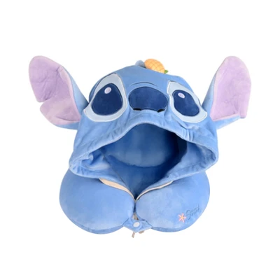 Gambar Disney Bantal Leher Dengan Hoodie Stitch - Biru