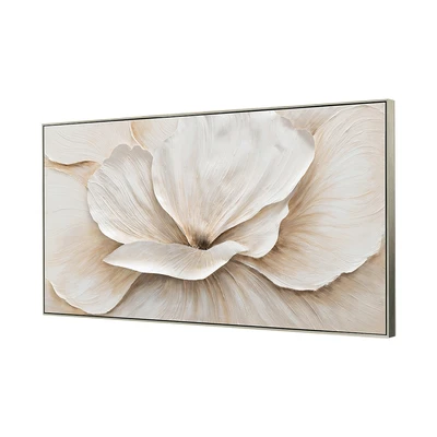 Gambar Informa Lukisan Kanvas Handmade Oil Paint Flower 142.5x72.5 cm - Krem